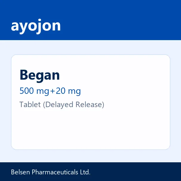Began 500 mg+20 mg Tablet (Delayed Release)