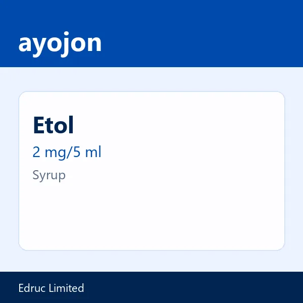 Etol 2 mg/5 ml Syrup