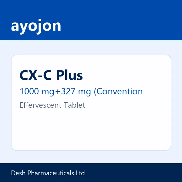 CX-C Plus 1000 mg+327 mg (Conventional calcium)+500 mg+400 IU Effervescent Tablet