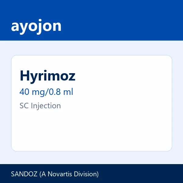 Hyrimoz 40 mg/0.8 ml SC Injection