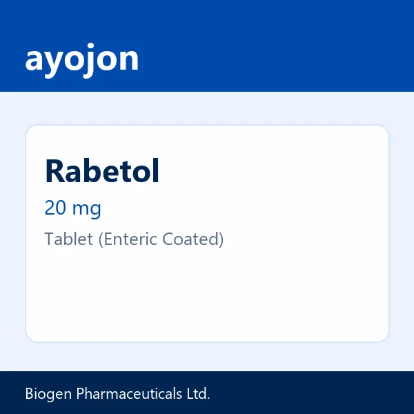 Rabetol 20 mg Tablet (Enteric Coated)