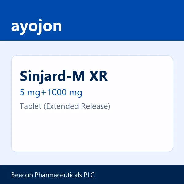 Sinjard-M XR 5 mg+1000 mg Tablet (Extended Release)