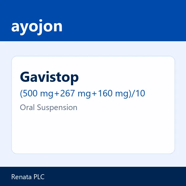 Gavistop (500 mg+267 mg+160 mg)/10 ml Oral Suspension
