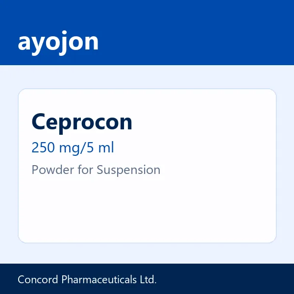 Ceprocon 250 mg/5 ml Powder for Suspension