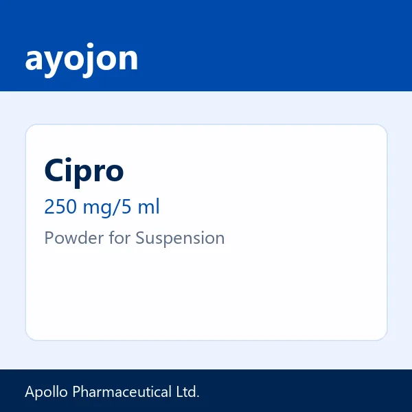 Cipro 250 mg/5 ml Powder for Suspension