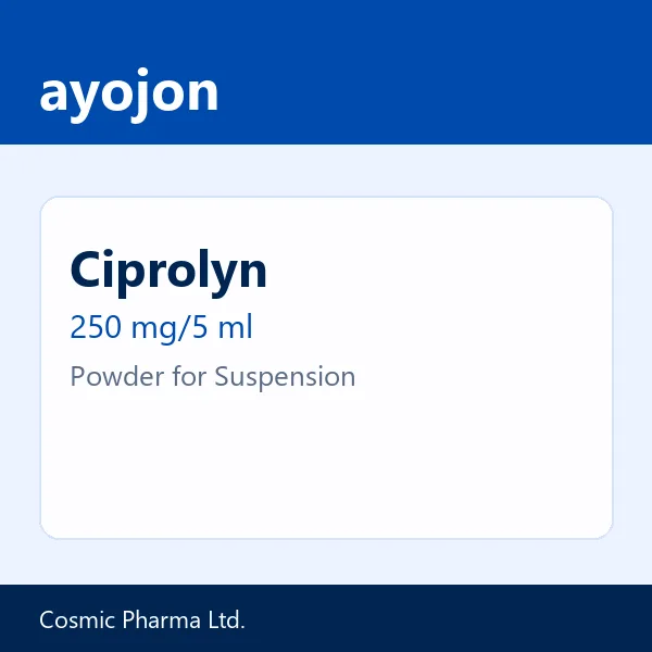Ciprolyn 250 mg/5 ml Powder for Suspension